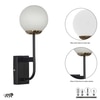 Minster Black & Frosted White Finish Wall Light