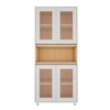 Mobley Display Bookcase Beige Teak And Frosty White