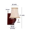 Devansh Wood Wall Mounted Lamp With Beige Jute Shade