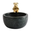 Marble Nut candy  Bowl Brass Teddy embedded