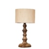 Devansh Off White Cotton Table Lamp With  Wood Natural Base  (7X7X15.5 Inches)-2