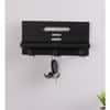 MDF Wood Wall Shelf with 3 Key Hooks in Black Colour