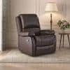Lebowski Leatherette One Seater Manual Recliner in Espresso Colour