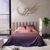 Stoa Paris Satin Bedsheets for Super King Size Bed with 2 Pillow Covers heets for Peach Twilight
