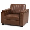 Futon 1 Seater Sofa in Leatherette Brown Color