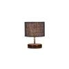 Vinny Blue Jute table lamp with brown wood base