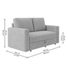 Alfon 2 Seater Velvet Pull Out Sofa Cum Bed with Storage In Grey