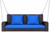 Carry Bird Wicker Patio Furniture Outdoor Balcony Swings In Brown And Navy Blue Colour
