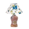 Devansh Conical Multi Cotton Shade Lamp With Wood & Mosaic Glass Base For Decoration/Office/Home/Gifting/Study For Decoration/Office/Home/Gifting/Study -(10X10X14.5) Inches -A