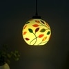 Floral Design Glass Electric Hanging Light in White Colour