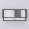 4 Doors Modular Wall Mounted Kitchen Cabinet With Organizer Shelf In Slate Grey Finish