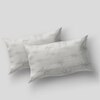 White Abstract 400 TC Cotton Flat King Sized Double Bedsheet With 2 Pillow Covers From Threads