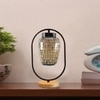 Devansh Multicolor Glass Wooden & Iron Table Lamp -17 Inch Height -V