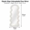 The Artment Beige Ripple Edge Unbreakable Floor Mirror For Home (170 X 70 CM)