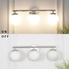 Hollis 3 Light Bathroom Wall Light With Opal Glass In Nickel Finish