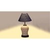 Selah Blue Jute Glass Table lamp with Iron Base