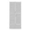 Bennis Engineered Wood 2 Door Wardrobe Without Mirror in White Finish