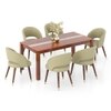 Atlas Crest Solid Wood 6 Seater Dining Table with 6 Celia Accent Dining Chair