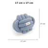 Knotty Combed Cotton Knitted Decorative Misty Blue Knot Pillow 7 x 7 Inches