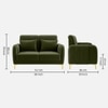 Monly Velvet 2 Seater Sofa Olive Green Color