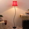 Felix Red Fabric Floor Lamp with Black Iron Base
