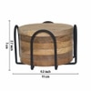 Metalsmith Wooden Coaster Set of 6 with Stand Natural Finish