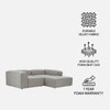 Elegantedge Wood Left Aligned 2-Seater With Upholstery Non Storage Sofa In Grey Colour