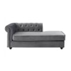 Ease Velvet Chaise Launger in Grey Colour