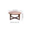 Nashville Sheesham Wood 4 Seater Coffee Table Set In Teak Finish Bird Print Grey Kantha Cushion