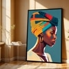 The Castle Decor Abstract African Woman Portrait Wall Art Framed Painting 20x30 Inch