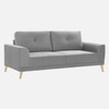 Nency Velvet 3 seater Sofa Grey