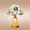 Devansh Conical Multi Cotton Shade Lamp With Wood & Mosaic Glass Base For Decoration/Office/Home/Gifting/Study For Decoration/Office/Home/Gifting/Study -(10X10X14.5) Inches -A