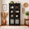 Akira Sheesham Wood Book Case Cum Crockery Unit   In Walnut  Finish