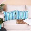 Acrylic Striped Cushion Cover with Lace Set of 2 (12 X 18 Inches)