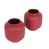 Textured Flower Pot Set Of 2 In Maroon Colour