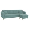 Daraco Velvet L shape 5 Seater Sofa in Touquise Color