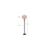 Jasmine Beige Natural Fiber Floor Lamp with Black Iron Base
