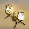 Devansh Metal Electric Wall Light in Gold Colour with Multi Shade Count of 2 Lights