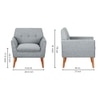 Thomas Fabric Lounge Chair in Grey Color