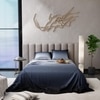 Stoa Paris Satin Bedsheets for Super King Size Bed with 2 Pillow Covers heets for Black Grey