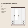 Miller 4 Doors 4 Drawers Wardrobe With Mirror and Lock in Two Tone Finish