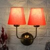 Devansh Metal Electric Wall Light in Gold Colour with Beige Shade Count of 2 Lights