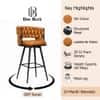 Doe Buck Presley Braided Faux Leather Bar Stool in Tan Colour