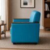 Jayden 1 Seater Sofa In Shine Leatherette Teal Blue Color