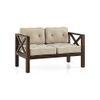 Farmone 2 Seater Wooden Sofa (Brown)