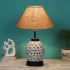 Jacqueline Beige Jute Glass Table lamp with Iron Base