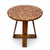 Varnya Solid Wood Round Side Table with Cane Top