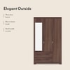 Hilton 3 Door 3 Drawer Wardrobe With Mirror and Lock in Chestnut Acacia Finish