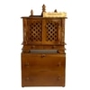 D'Dass Multi Color Mdf and Sheesham Wooden Temple With Cabinet For Pooja