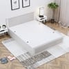Hexa Engineered Wood Modern King Bed With Headboard With Storage In Frosty White
